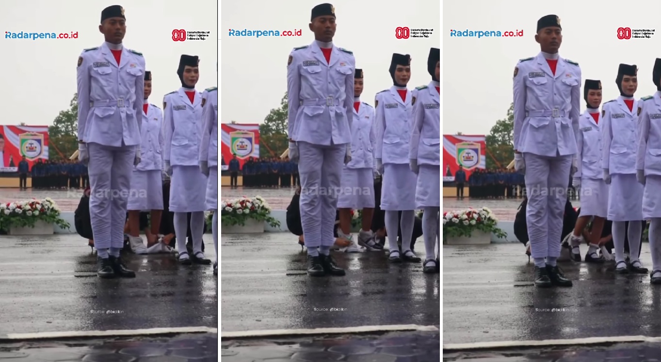 Video Viral! Momen Stocking Anggota Paskibraka Morowali Melorot dan Jadi Sorotan Warganet
