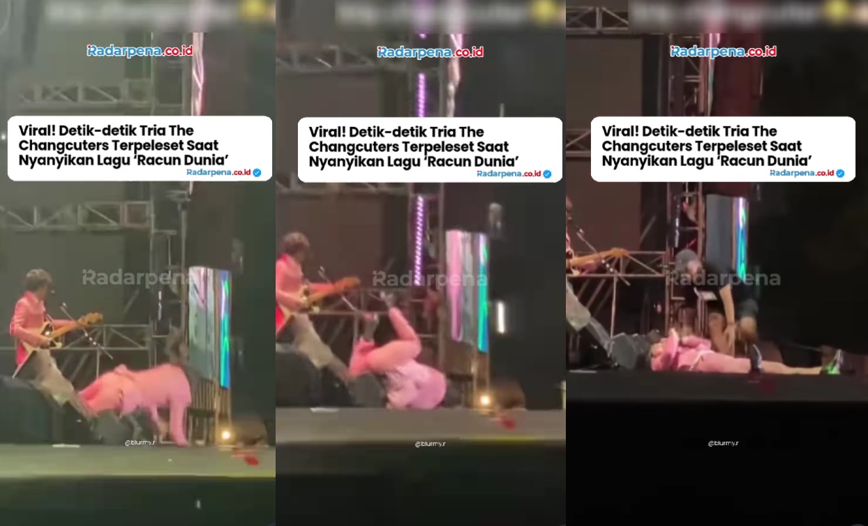 Detik-Detik Tria The Changcuters Jatuh di Panggung Konser Bandung, Respons Penonton Banjir Pujian