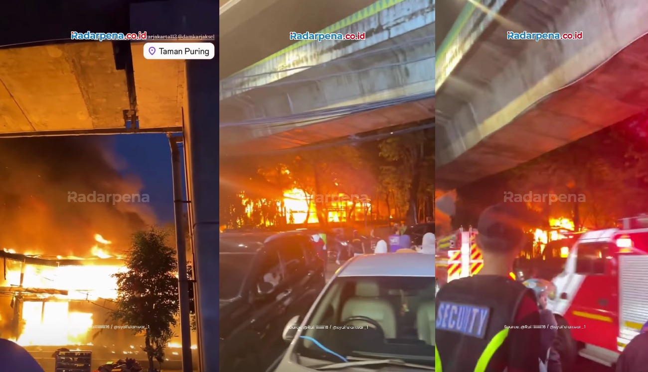Ngeri! Video Kebakaran Hebat di Pasar Taman Puring, 500 Toko Ludes