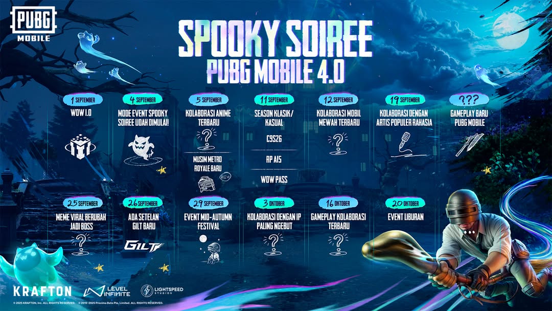 Update PUBG Mobile Versi 4.0: Hadirkan Spooky Soiree & Kaiju No.8, Ghostie, Magic Broom, hingga Event Besar