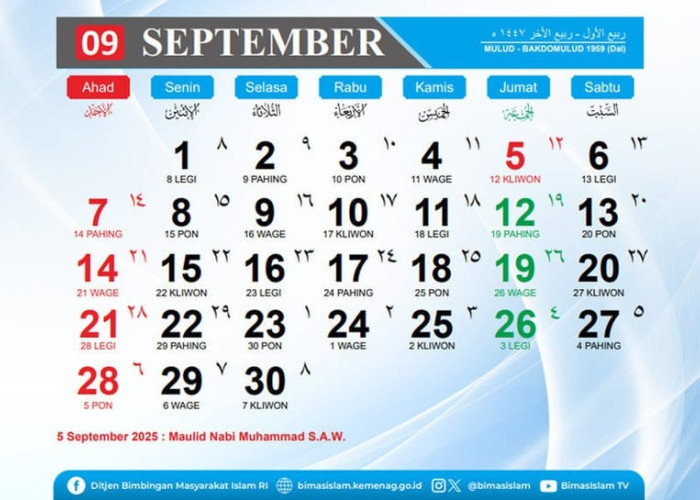 Kalender September 2025: Daftar Lengkap Hari Nasional & Internasional serta Long Weekend!