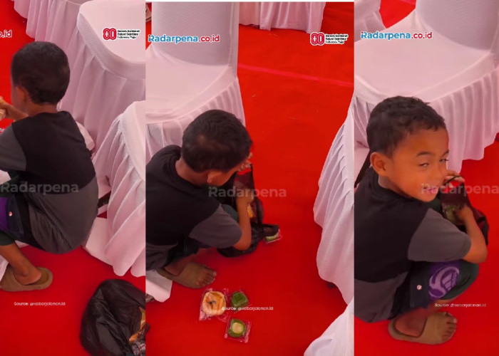 Viral Video Bocah di Gowa Pungut Sisa Makanan Usai Upacara HUT RI ke-80, Publik Tersentuh