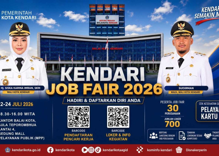 Sedia 700 Lowongan Kerja, Pemkot Kendari Gelar Job Fair 2026 di Kantor Wali Kota! 