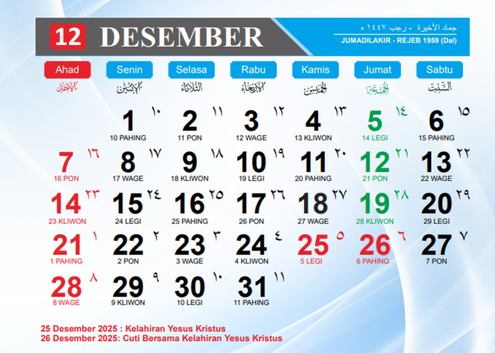 Kapan Libur Natal dan Tahun Baru 2026 Dimulai? Cek Daftarnya di Sini Plus Cuti Bersamanya