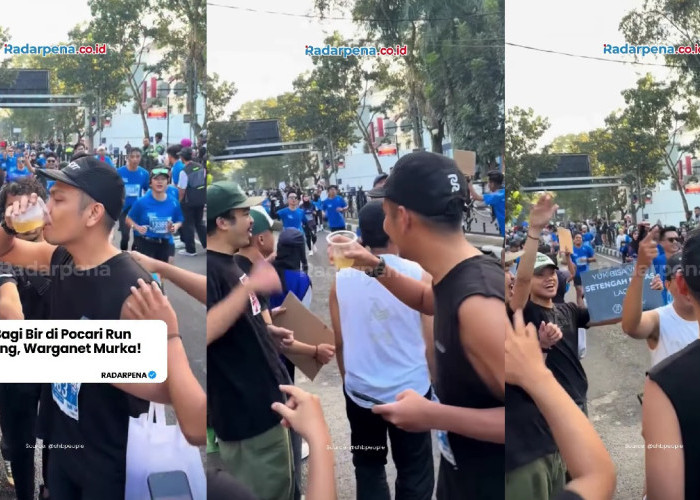 Geger! Video Aksi Bagi-Bagi Bir Warnai Pocari Sweat Run 2025 di Bandung