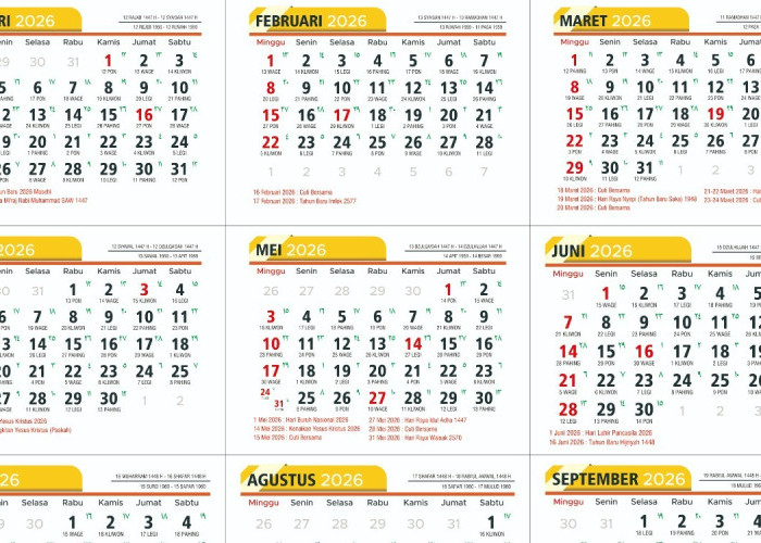Kalender Libur Nasional 2026: Banjir Long Weekend