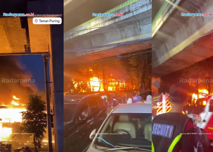 Ngeri! Video Kebakaran Hebat di Pasar Taman Puring, 500 Toko Ludes 