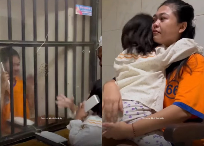 Momen Haru Hari Ibu di Rutan Polrestabes Surabaya, Balita Ini Akhirnya Bisa Memeluk Sang Ibu
