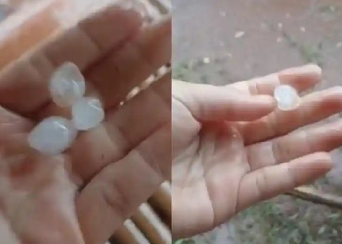 VIRAL! Detik-Detik Hujan Es Guyur Puriala Konawe